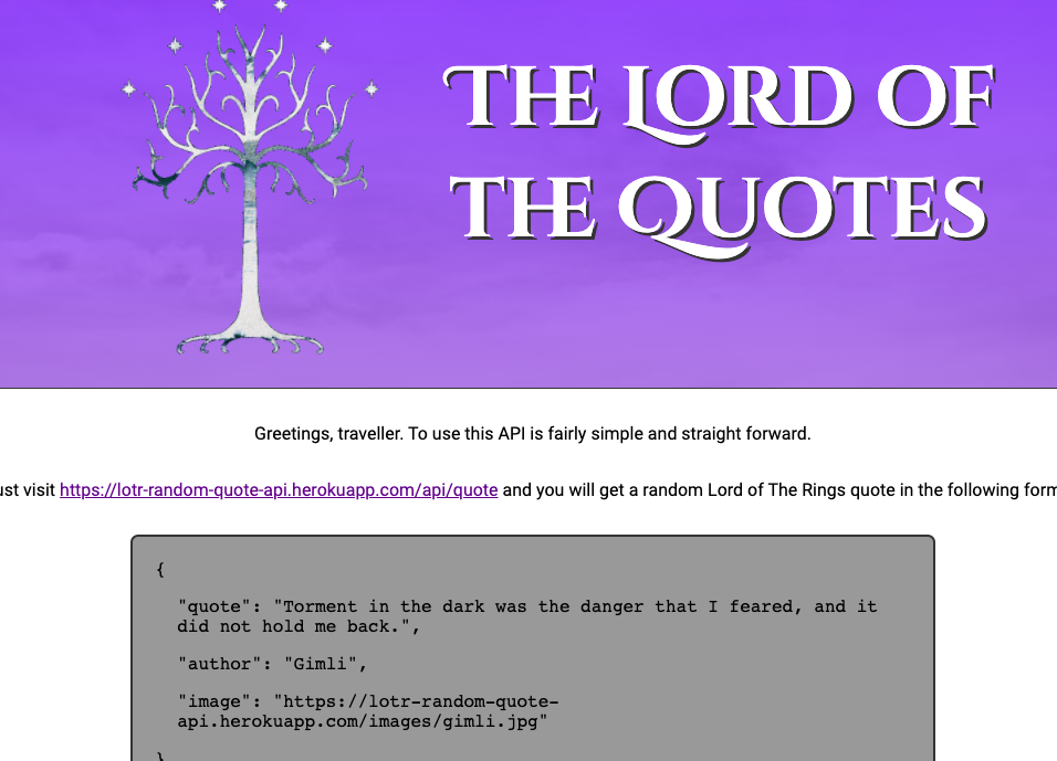 The Tree of Gondor with a purple background
